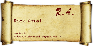 Rick Antal névjegykártya